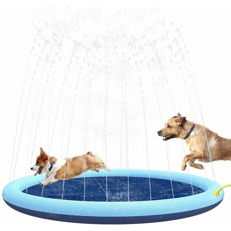 170 cm aufblasbare Wassermatte für Hunde und Kinder, strapazierfähig und rutschfest, ideal für Haustierpools. (1/5)