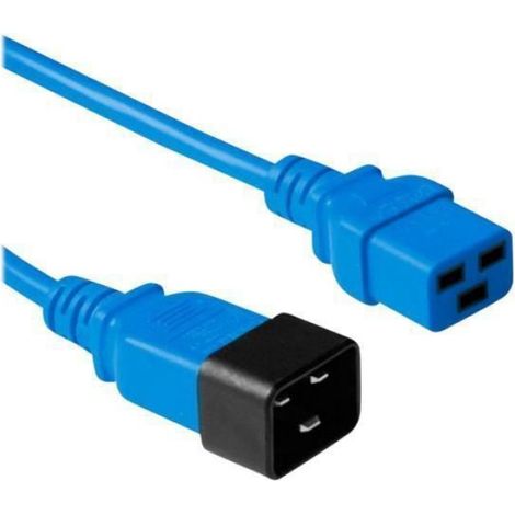 Rallonge De Câble D Alimentation - Iec 320 C20 Vers C19 - 230 V Ca - 60 Cm - Bleu Ral 5012