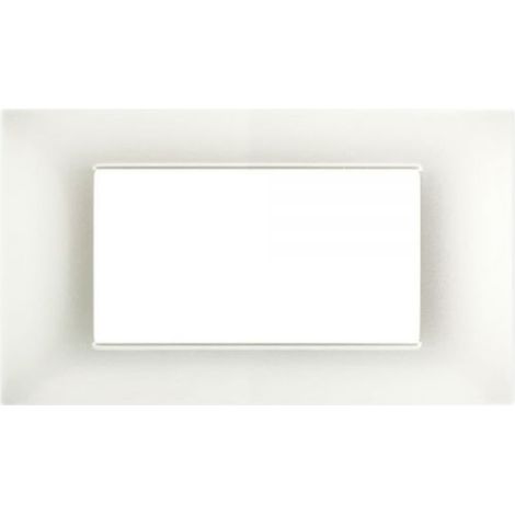Mapam Placca perla 4 posti tecnopolimero compatibile Vimar Plana - GEM-P6004-PE