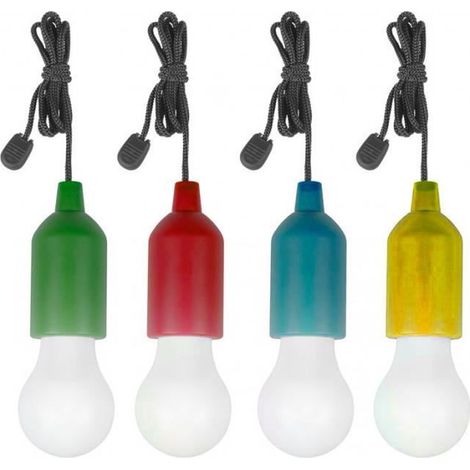 Filiyano – Lampe pratique – SHOP-STORY - LOT DE 4 - Ampoules LED colorées suspendues - Ces lampes s'allument d'un simple clic et ne chauffent pas (1/4)