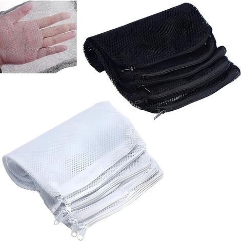 20 pcs Aquarium Filtre Maille Sacs avec Fermeture à glissière, Filtre Media Sac en Nylon pour Aquarium étang de Jardin – 15 x 20 cm (1/5)