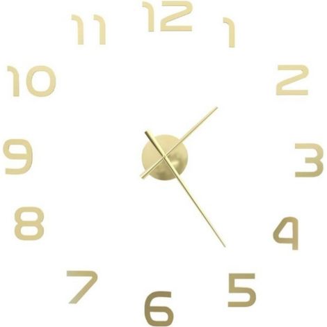 Horloge Murale 3D - Cadran en Alliage d'Aluminium et Chiffres en EVA Réfléchissant - Pour Salle de Séjour Bureau Cuisine - 1 Pièce (1/2)