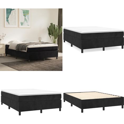 Boxspringbett mit Matratze Schwarz 140x200 cm Samt - Samtbett - Boxspringbett - Doppelbett - Schlafzimmermöbel - Luxusbett - Home & Living (1/5)