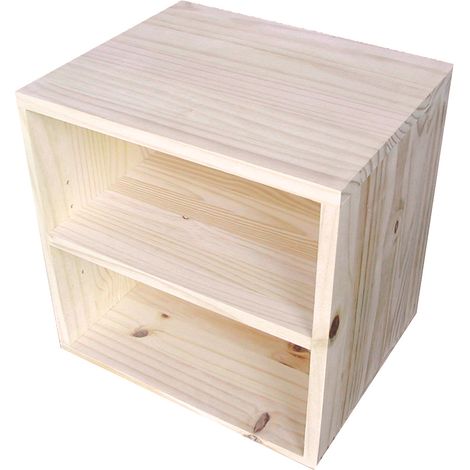 Pensile 1 Ripiano 36x30x36 cm in Legno di Pino Naturale (1/2)