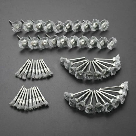 60-teiliges Set (20 x 35-mm-Bürsten, 20 x 325-mm-T-Bürsten, 20 x 315-mm-Schalenbürsten) aus Edelstahl mit robustem elektrischem Schleifkopf (1/5)
