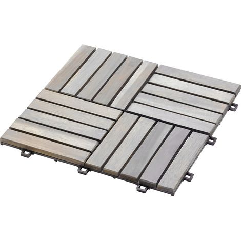 iWerk Holzfliese Akazie Stone 30 x 30 x 1,5 cm 10 Stück Holzfliese