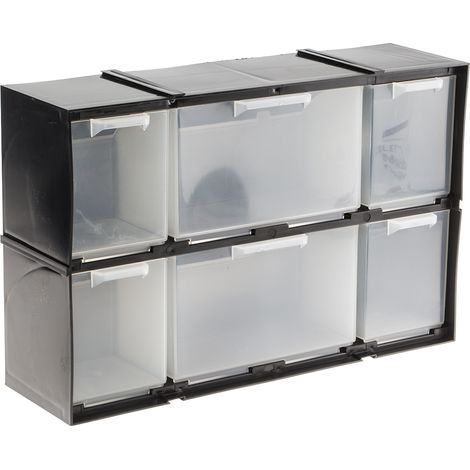 Unité de stockage 6 tiroirs RS PRO en Plastique, 208mm x 325mm x 90mm ( Prix pour 1 ) (1/2)
