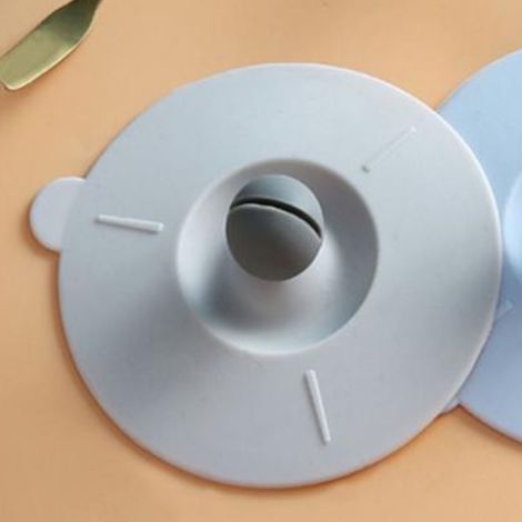 Couvercle en silicone anti-poussière, rond et universel, avec poignée, pour tasses en verre et en céramique (gris). (1/5)