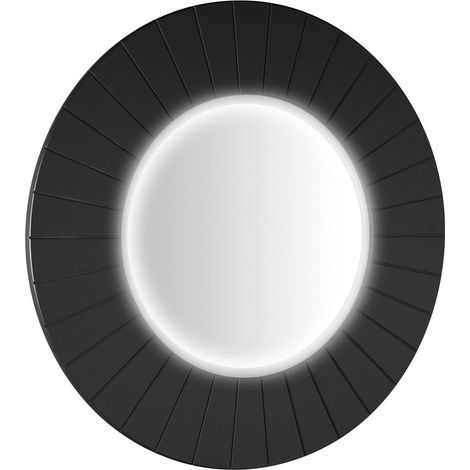 Miroir rond LUMIRO STRIP avec éclairage LED dans le cadre dia. 90cm, carine (1/4)