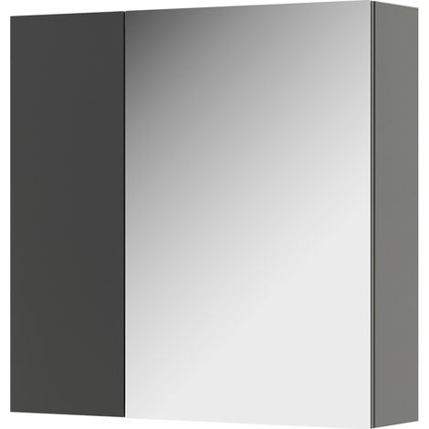 Badspiegelschrank Leopold, Anthrazit, 60 x 59.2 cm Mit Regalböden und 1 Spiegeltür, Vicco