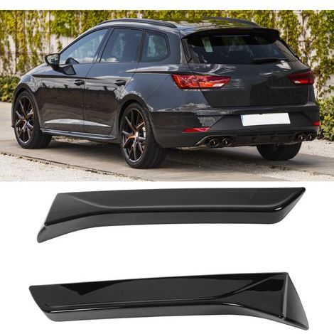 2 Pièces Aileron Latéral Arrière pour SEAT LEON 5F FR Mk3 2013-2021, Noir Brillant, Accessoire Extérieur (1/5)