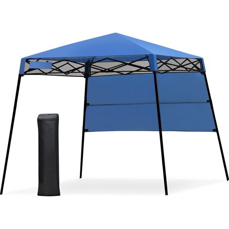 Tonnelle pliante 182 x 182 x 210 cm protection solaire et résistante à l'eau style moderne en tissu bleu