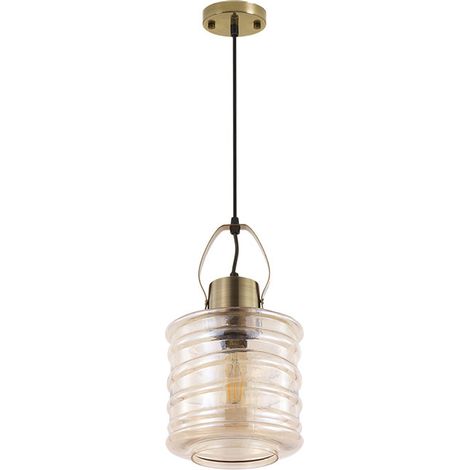Lampara Colgante Zulaia 1xe27 Bronce Reg.x31 de FABRILAMP. (1/2)