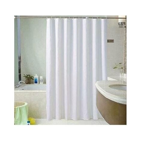 Rideau de douche simple - Blanc 180 x 220 cm - Extra long (1/4)