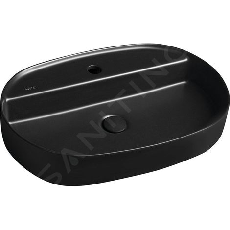 Sapho Isvea - Lavabo à poser 60x40 cm, trou pour robinet, noir mat 10NF65060-2N (1/5)
