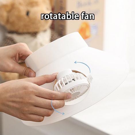 Casquette à visière ajustable avec ventilateur intégré et plusieurs vitesses - Protection solaire à large bord pour hommes, femmes et enfants, sports de plein air, randonnée, plage, rose (1/4)