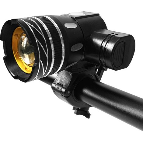 Kit de lampe de vélo/vélo/lampe LED T6 15000lm, lampe frontale/lampe de poche rechargeable USB, lampe de vélo évolutive et étanche (1/4)