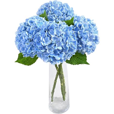 Vier künstliche Hortensien, 45 cm groß, geeignet für Zuhause, Hochzeiten, Partys und als Außendekoration.