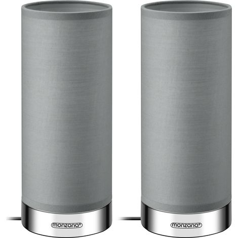 MONZANA® Set of 2 Table Lamps Touch Control with 3 Brightness Levels Glass Shade & Non-Slip Base Includes Energy-Saving LED Bulbs Modern & Versatile Lighting for Any Room (1/5)