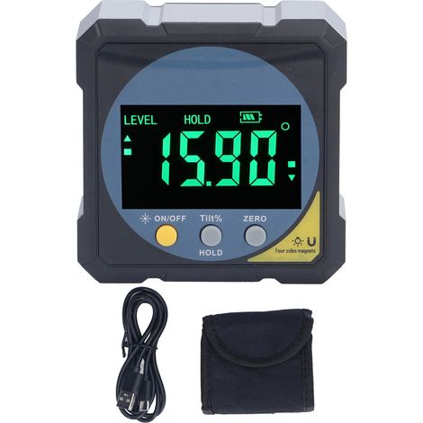 Niveau laser magnétique numérique inclinomètre équerre rapporteur électronique 4x90° (1/5)