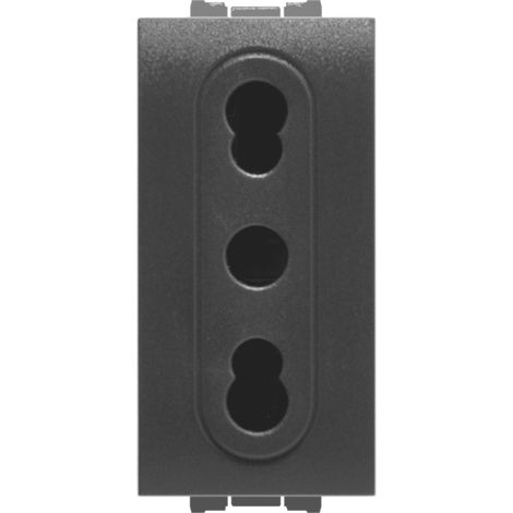 Feb Elettrica PRESA BIVALENTE DI SICUREZZA 2P+T 10-16A Col. Antracite 20.00 pz