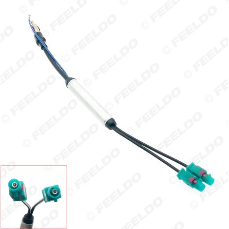 Compatible avec le câble adaptateur d'antenne radio FAKRA-DIN double tête Volkswagen et Audi pour les radios et amplificateurs FM.