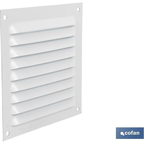 Pack de 5 grilles de ventilation en aluminium blanc 10 x 10 cm