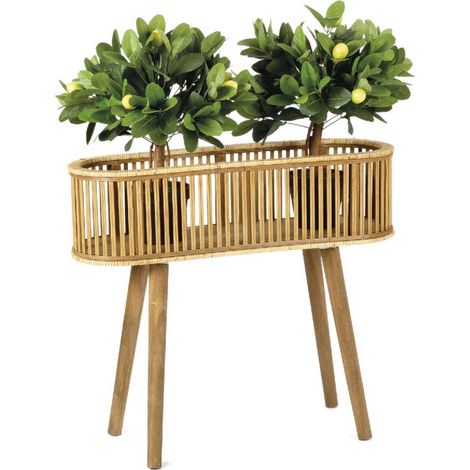 Support Pot Plante en Rotin et Bambou (1/5)