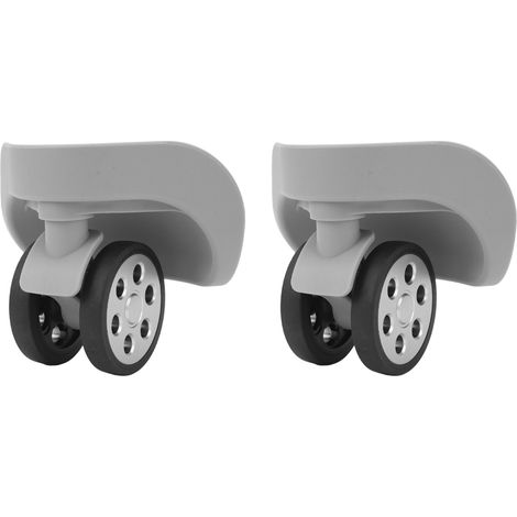 2 Roues de Valise 360° Rotatives Silencieuses Anti-usure ABS Caoutchouc Roulette avec Vis de Remplacement Réparation Gris Clair (1/5)