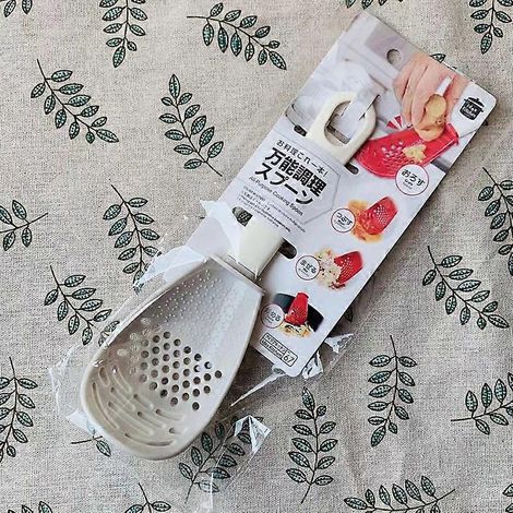 Cuillère multifonctionnelle anti-fuite pour la cuisine pelle à purée de pommes de terre pressée domestique pour sauté - Blanc laiteux