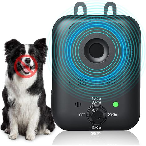 Repulsif Ultrason Chien, Repulsif Chien extérieur, Correcteur Anti-aboiement Rechargeable à 3 Niveaux de sensibilité, portée 15 mètres, sûr, IPX6 résistant à l'eau (1/5)