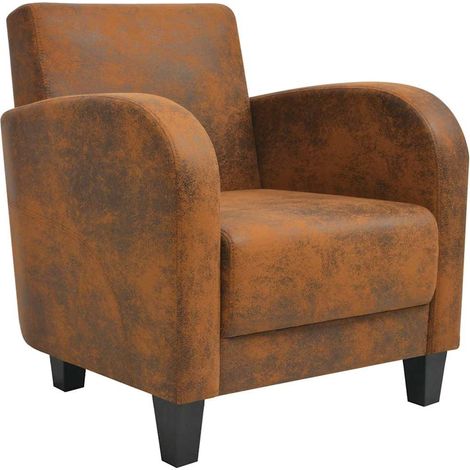 Maison Exclusive - Fauteuil Marron Similicuir daim (1/5)