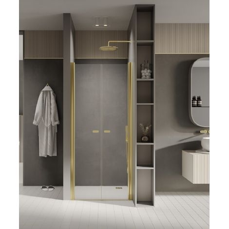 Otitec – Porte de douche battante 100 cm – Hauteur 195 cm – Épaisseur verre 6 mm – Joints magnétiques – Traitement anticalcaire (1/5)