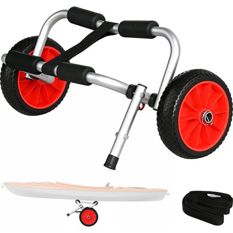 Remorque pliable pour kayak avec pneus de 25 cm, adaptée à toutes les surfaces