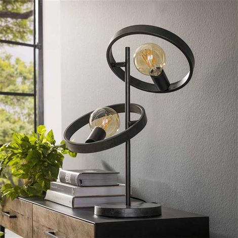 Lampe de table industrielle Otan ronde en métal (1/4)