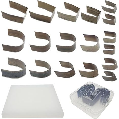 Manuel en Cuir de Coupe, 18 Tailles Outil de Perforation des Coins du Cuir avec Tapis Perforé, Poinçonnage Outil en Cuir Artisanat DIY de Coupe Moule pour Artisanat en Cuir (1/5)