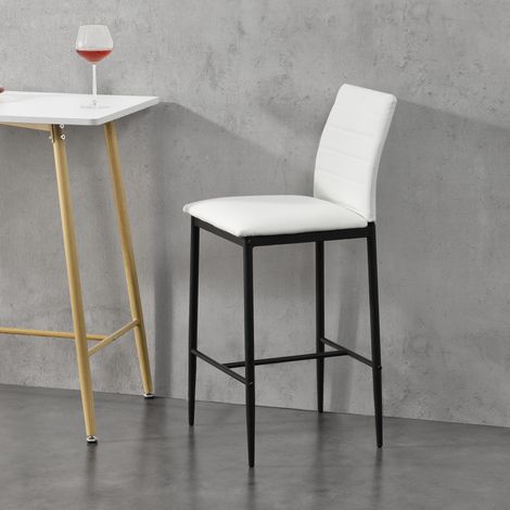 Juego de 2x taburetes de bar Lidköping 96 x 43 x 47cm  Acolchado Patas de Acero Sinterizado Blanco [en.casa] (1/5)