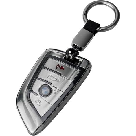 Coque de clé de voiture en TPU pour BMW Série 1, 2, 3, 4, 5, 6, X1, X2, X3, X4, X5, X5M, X6, X6M, GT, M5 avec anneau de protection de clé intelligente, 3 à 4 boutons en TPU (1/5)