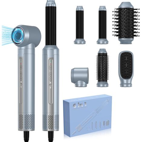 Airstyler 6 in 1, 1400 W Hot Air Brush Curler Hair Dryer, High Speed Hair Dryer, Curling Brush Straightening Brush for Hair Volume Straightening Curl (1/5)