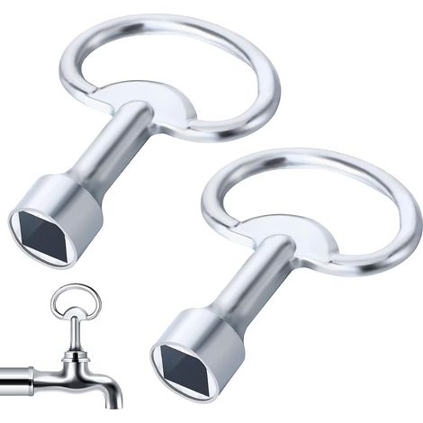 Lot de 6 clés triangulaires universelles en métal 8 mm, pour radiateurs, compteurs, gaz, eau et boîtes électriques (1/5)