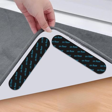 Lot de 16 Ruban adhésif antidérapant, bande longue arrondie, pour tapis sur bois dur et carrelage (1/5)