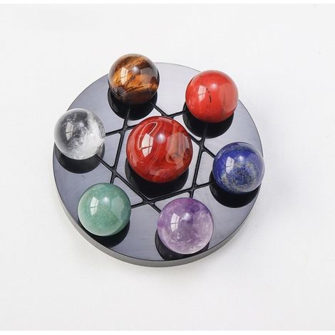 Sphère de Cristal Naturel, Sept Boules de Cristal, Ornement, Globe de Massage, bibelot, boîte à Cadeaux Collections de la Maison (1/2)
