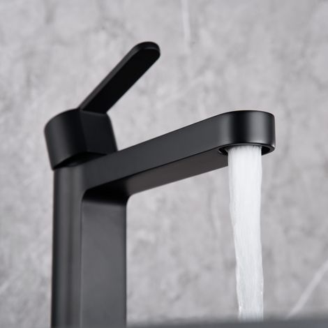 Imex -  Grifo Monomando Lavabo Caño Bajo Negro Serie  Roma