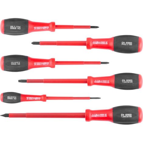 Schraubendrehersatz Strend Pro SD0104, VDE 6-teilig, Schlitz + Phillips, Elektriker, 1000V (1/3)