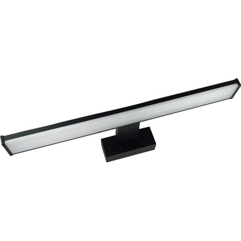 Réglette Miroir LED Noir 8W, 650 lumens, IP44, 4000K, bornier de connexion intégré, garantie 5 ans - Tibelec (1/3)