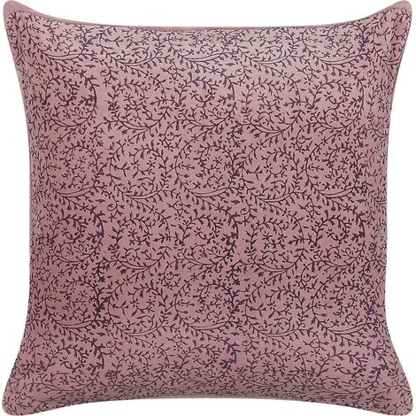 Dekokissen ROMNEYA Samtstoff 45 x 45 cm Rosa Blumenmuster (1/5)