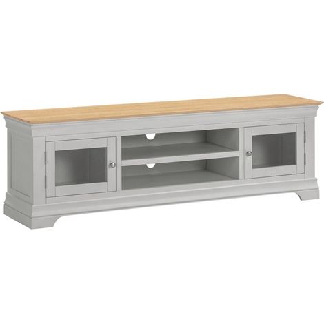 Bordeaux TV Stand - L43 x W180 x H56 cm - Pebble Grey/Oak
