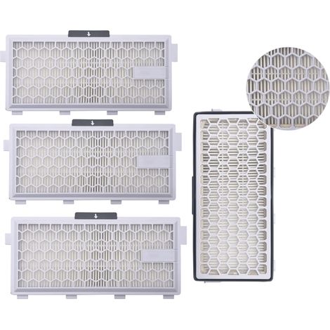 Set di 4 filtri HEPA Airclean Plus 50 per aspirapolvere Miele Complete C3 Powerline, S8340 - Air Clean SF-HA 50 per Complete C2 C3 Compact C1 C2-2 - Set di 2 pezzi di ricambio Supremery (1/5)