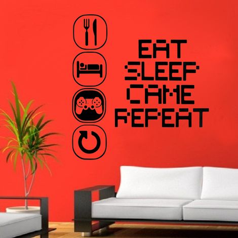 Sticker mural autocollant en PVC à motif de jeu pour la décoration du salon et de la chambre d'enfant (1/5)