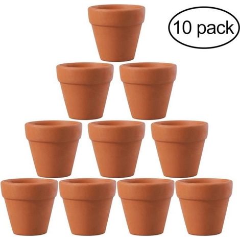 OUNONA 10 Pcs 4.5x4 cm Petit Mini En Terre Cuite Argile Céramique Poterie Planteur Cactus Fleur Pots Succulentes Pépinières Grandes
